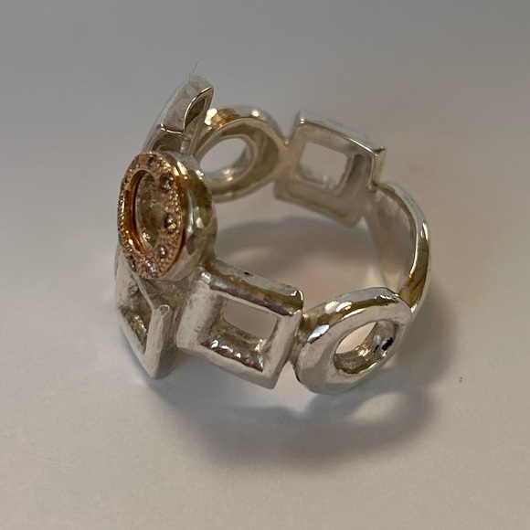 Pink Diamonds, rose gold and sterling silver Ring - Picture 3 of 13